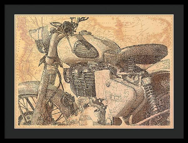 Travelogue - Royal Enfield - Framed Print