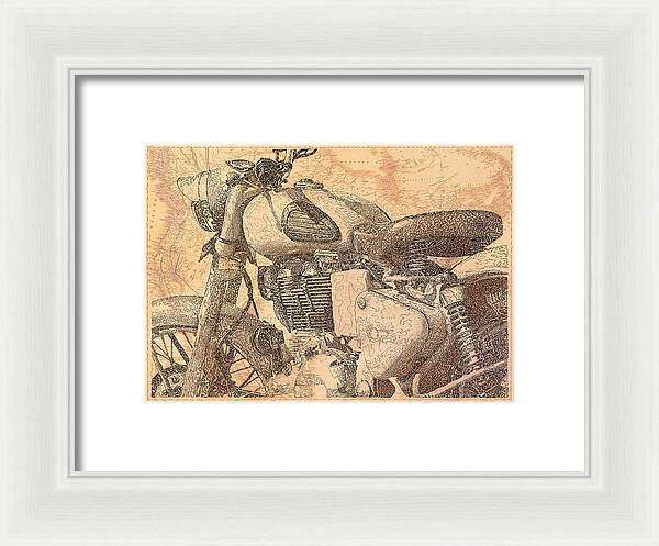 Travelogue - Royal Enfield - Framed Print