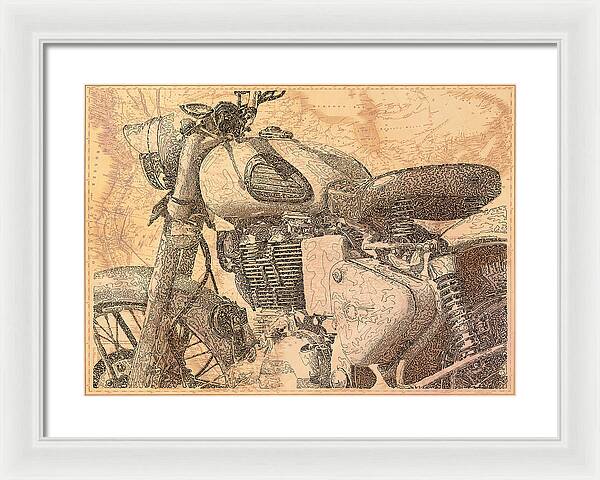 Travelogue - Royal Enfield - Framed Print