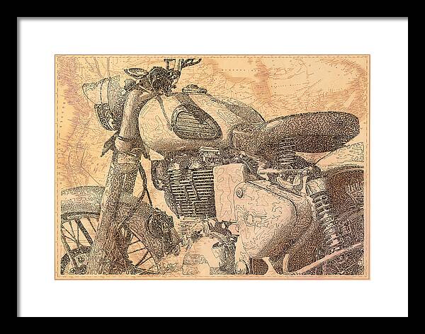 Travelogue - Royal Enfield - Framed Print