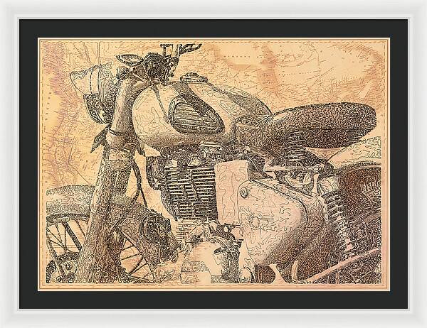 Travelogue - Royal Enfield - Framed Print