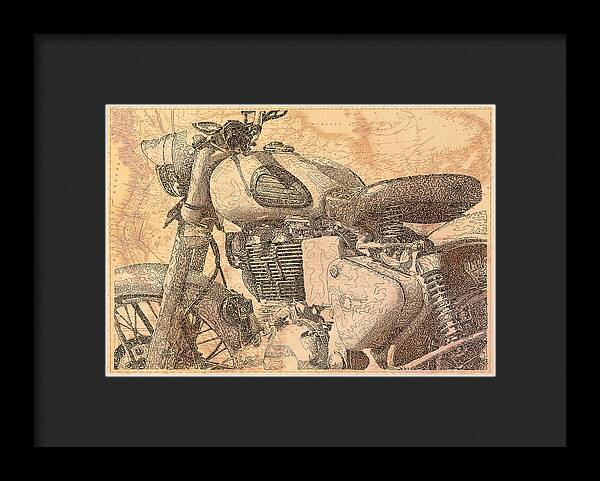Travelogue - Royal Enfield - Framed Print