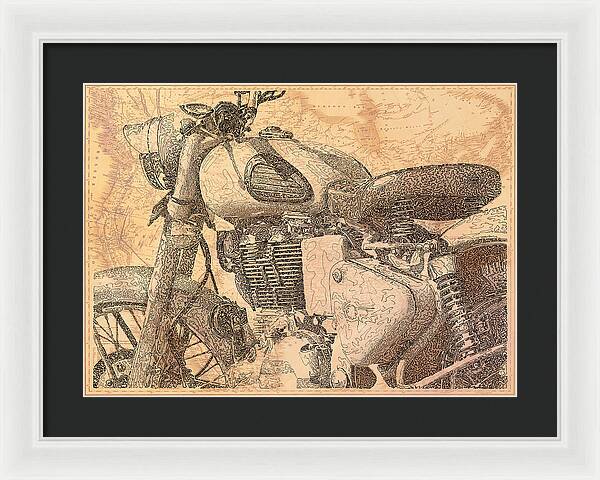 Travelogue - Royal Enfield - Framed Print