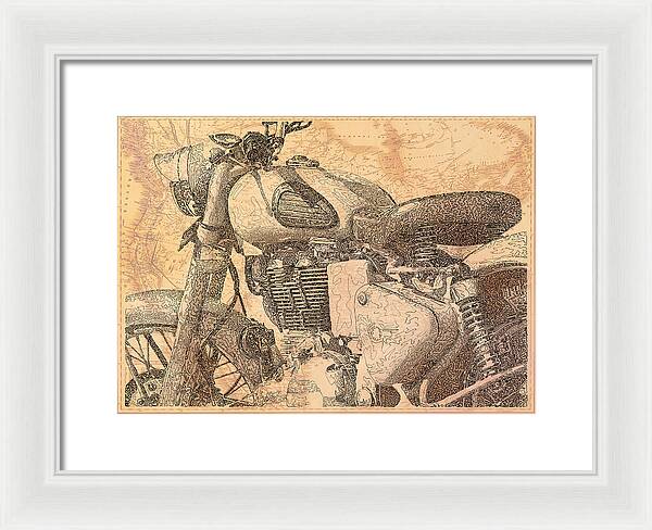 Travelogue - Royal Enfield - Framed Print