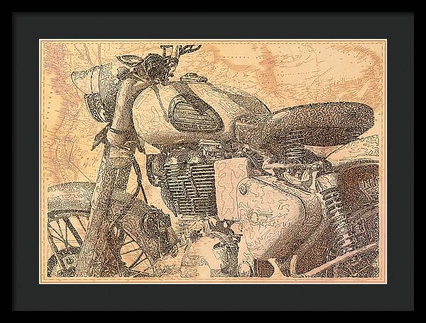 Travelogue - Royal Enfield - Framed Print