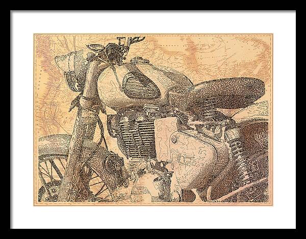 Travelogue - Royal Enfield - Framed Print