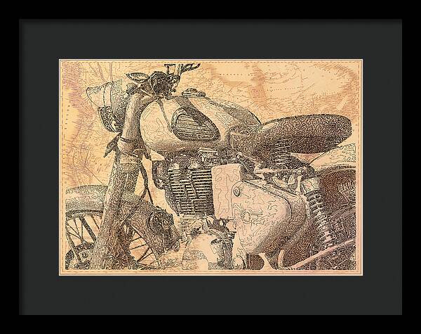 Travelogue - Royal Enfield - Framed Print
