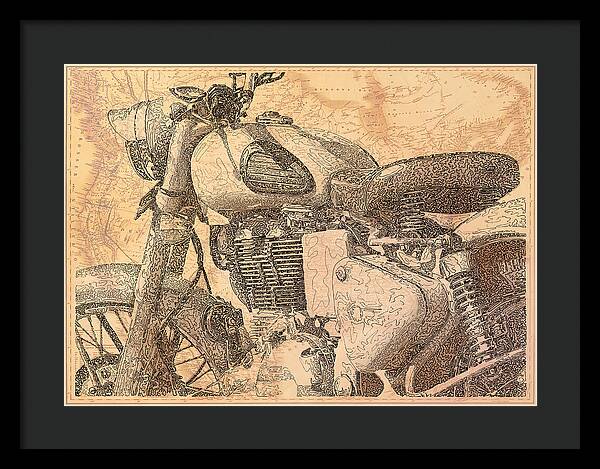 Travelogue - Royal Enfield - Framed Print
